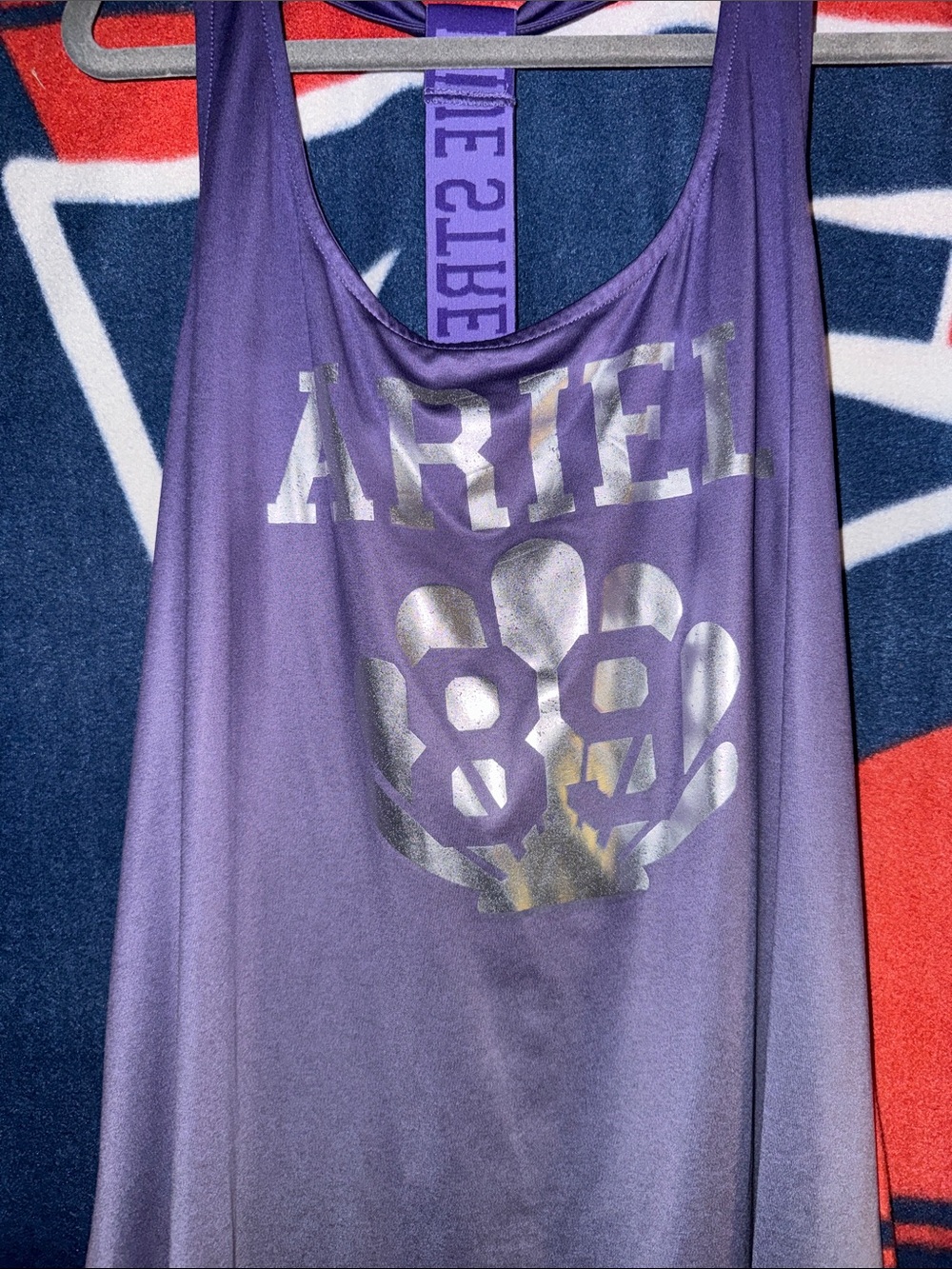 Disney Purple Racerback Sports Tank with Silver Logo